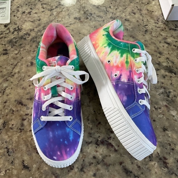 Fila Sandblast Low Tie Dye Womens Flatform Trainers size 8.5 - Picture 3 of 11